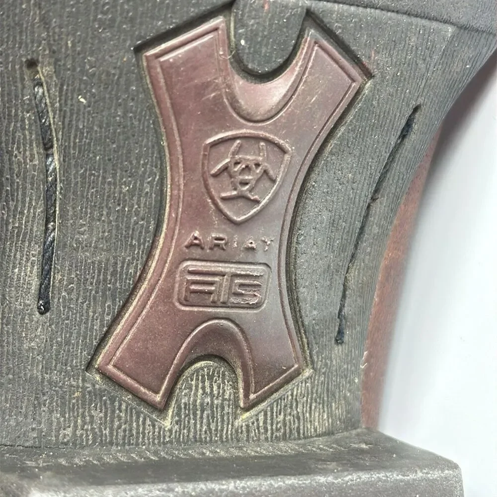 (F) Ariat Men's Comeback Round Toe Western Boots Brown & Black 10016364 - Picture 10 of 15